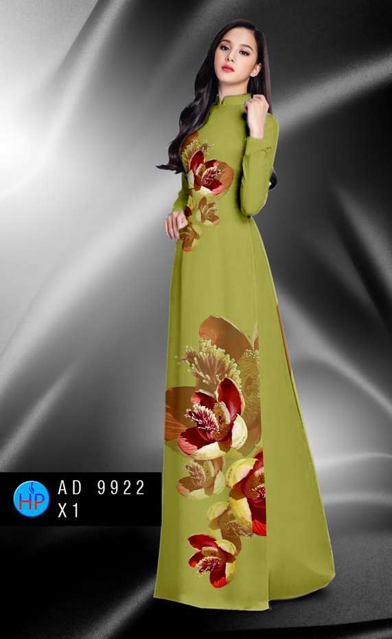 Vải Áo Dài Hoa In 3D AD 9922 42